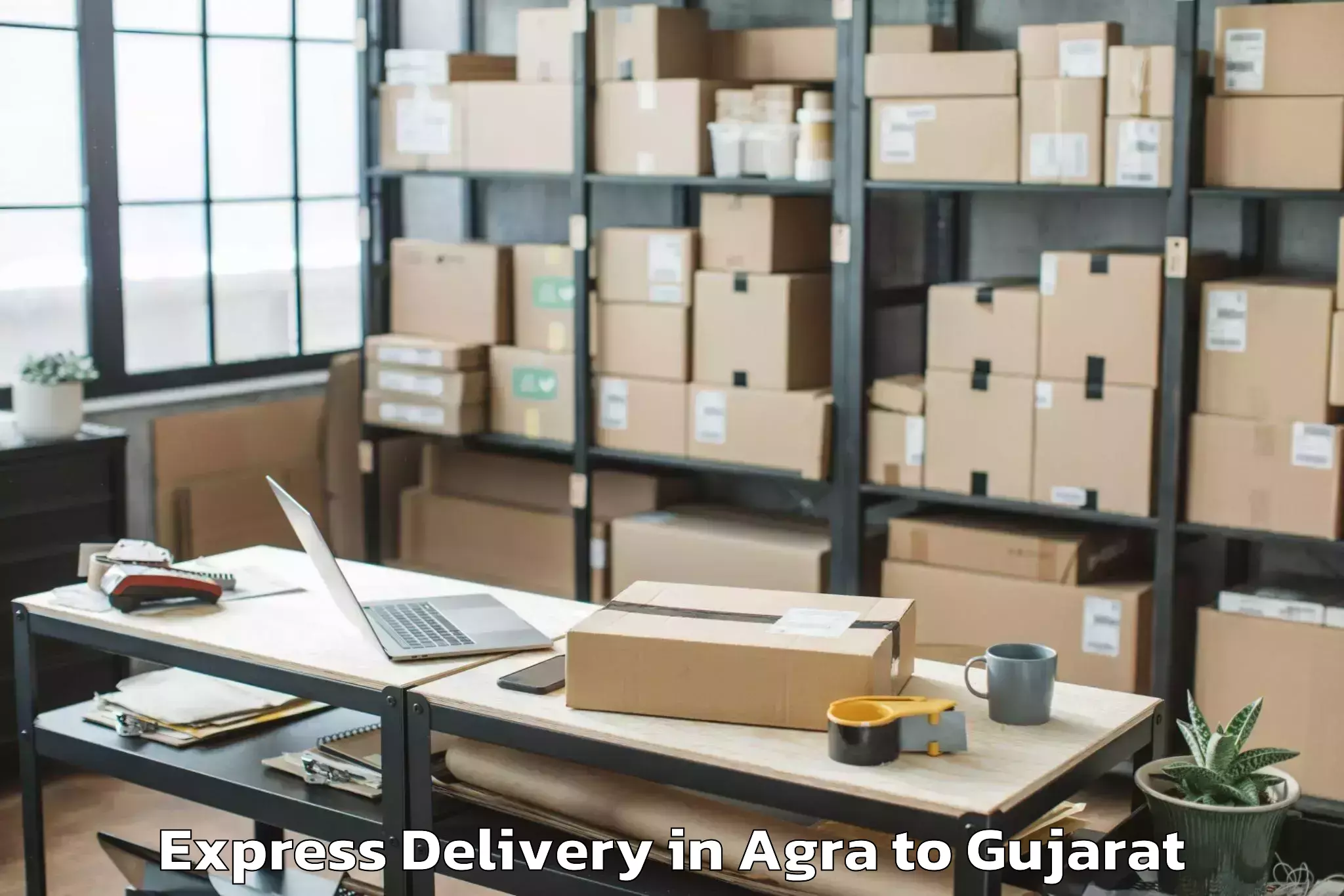 Top Agra to Dhansura Express Delivery Available